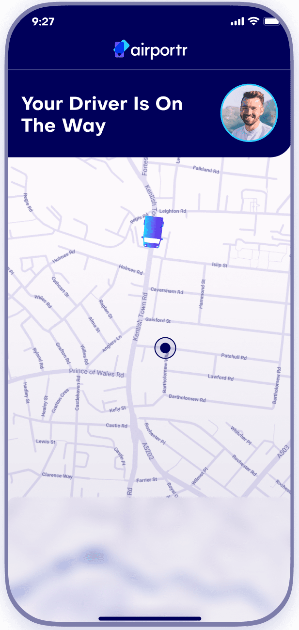 Driver on the way screen